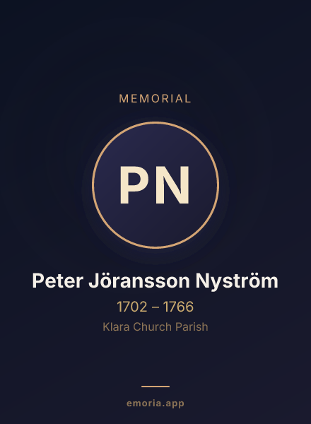Memorial portrait of Peter Jöransson Nyström