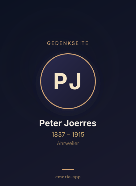 Gedenkportrait von Peter Joerres