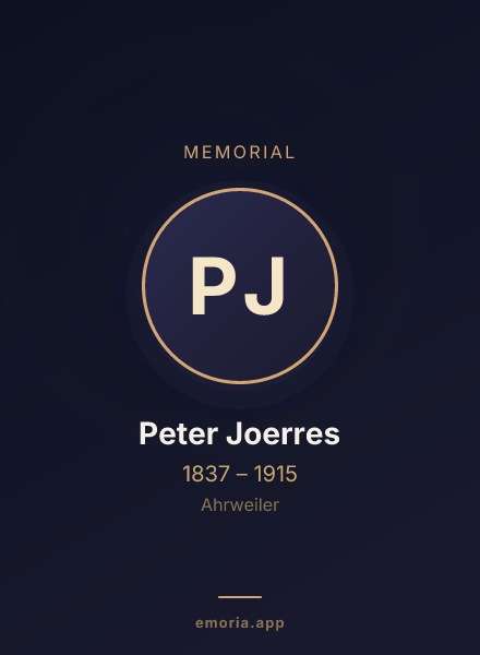 Memorial portrait of Peter Joerres