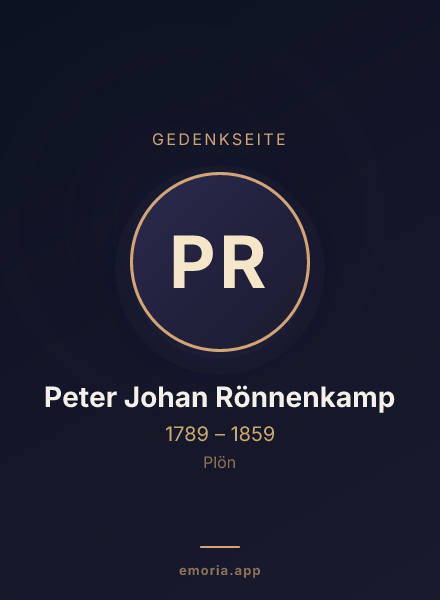 Gedenkportrait von Peter Johan Rönnenkamp