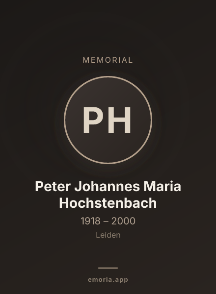 Memorial portrait of Peter Johannes Maria Hochstenbach
