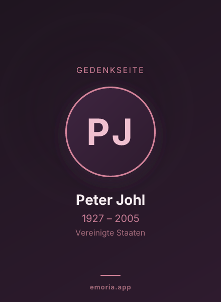 Gedenkportrait von Peter Johl