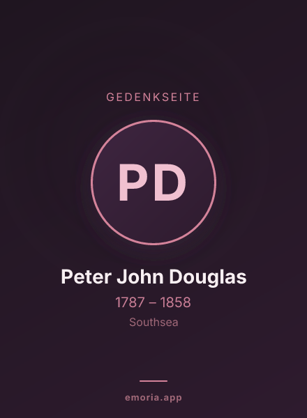 Gedenkportrait von Peter John Douglas