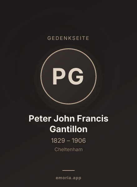 Gedenkportrait von Peter John Francis Gantillon