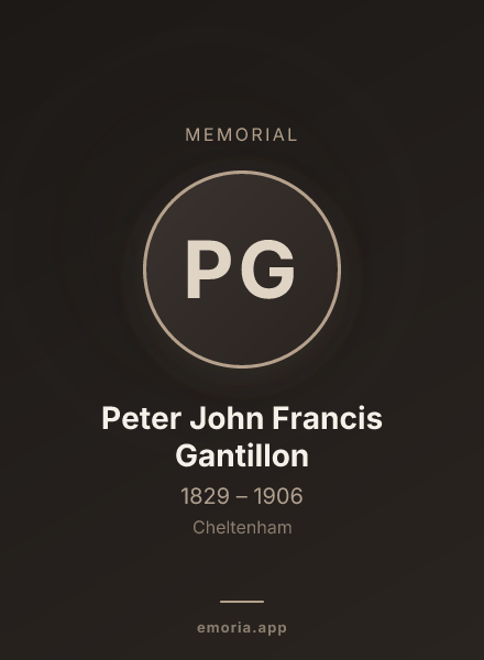 Memorial portrait of Peter John Francis Gantillon