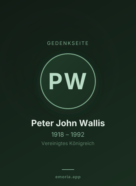 Gedenkportrait von Peter John Wallis