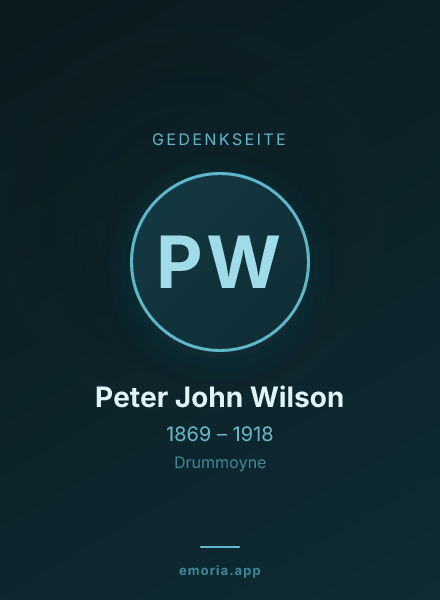 Gedenkportrait von Peter John Wilson