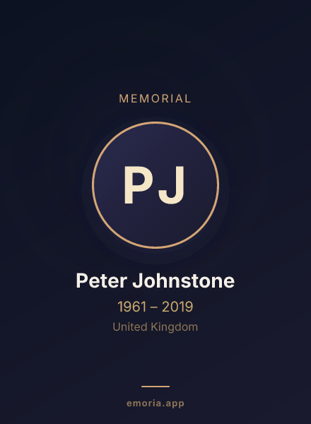 Memorial portrait of Peter Johnstone