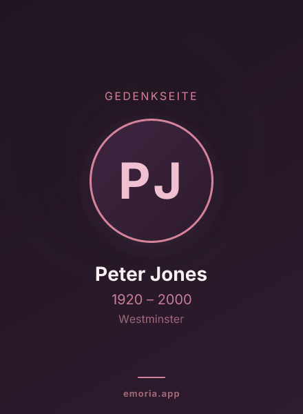 Gedenkportrait von Peter Jones