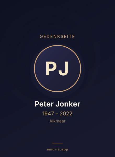Gedenkportrait von Peter Jonker