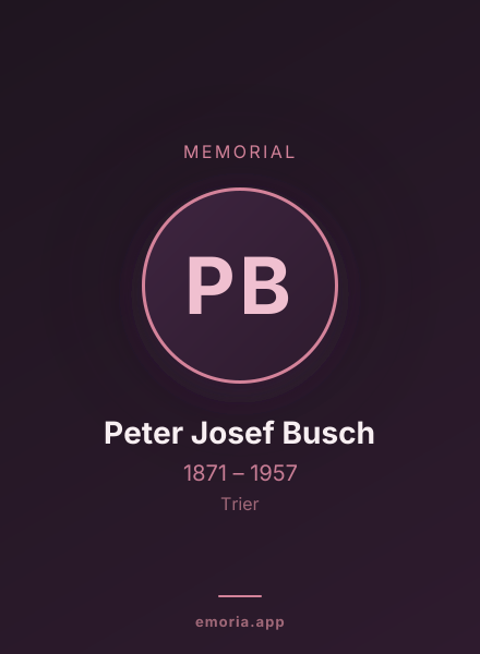 Memorial portrait of Peter Josef Busch