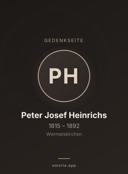 Gedenkportrait von Peter Josef Heinrichs