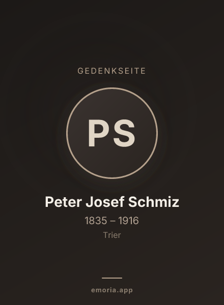 Gedenkportrait von Peter Josef Schmiz