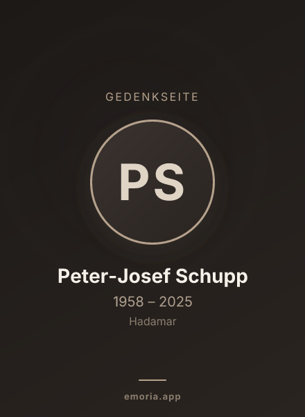 Gedenkportrait von Peter-Josef Schupp