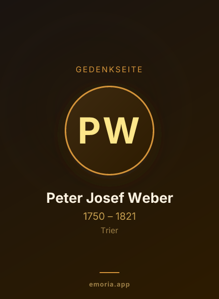 Gedenkportrait von Peter Josef Weber