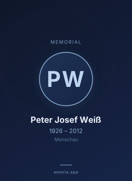 Memorial portrait of Peter Josef Weiß