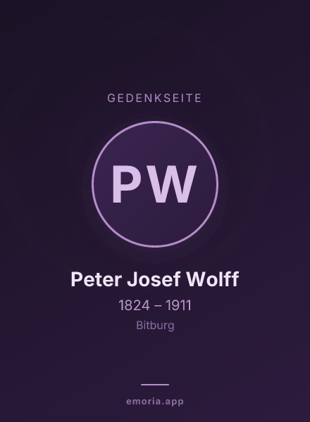 Gedenkportrait von Peter Josef Wolff