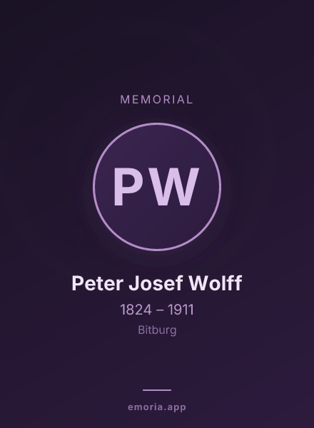 Memorial portrait of Peter Josef Wolff