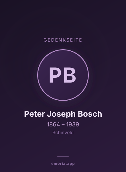Gedenkportrait von Peter Joseph Bosch