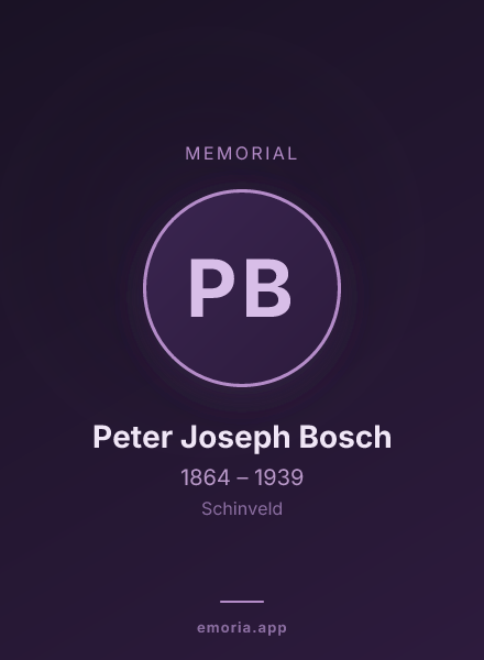 Memorial portrait of Peter Joseph Bosch