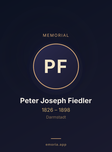 Memorial portrait of Peter Joseph Fiedler