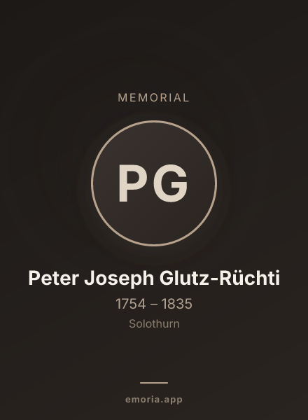 Memorial portrait of Peter Joseph Glutz-Rüchti