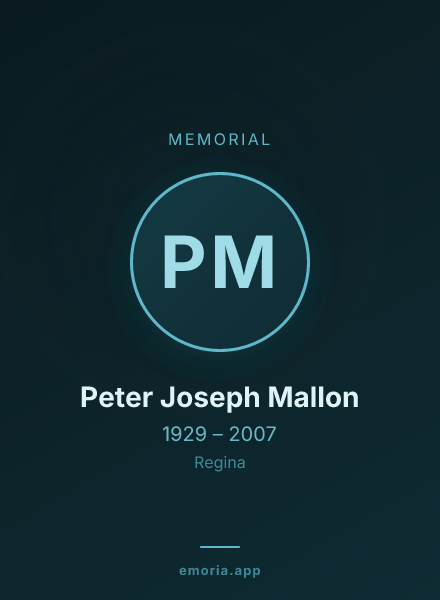 Memorial portrait of Peter Joseph Mallon