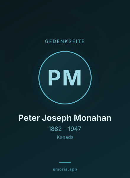 Gedenkportrait von Peter Joseph Monahan
