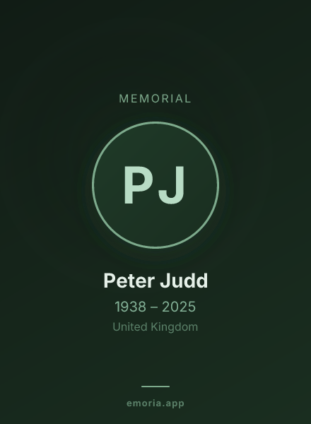 Memorial portrait of Peter Judd