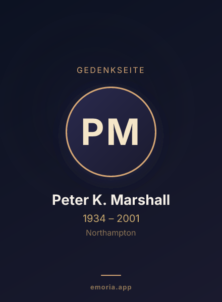 Gedenkportrait von Peter K. Marshall