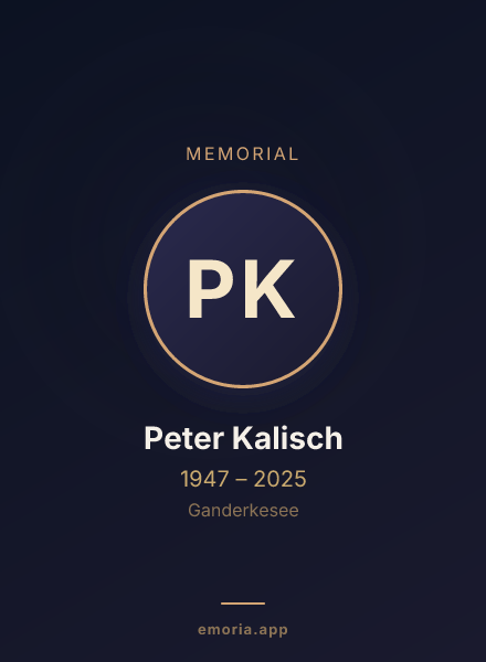 Memorial portrait of Peter Kalisch