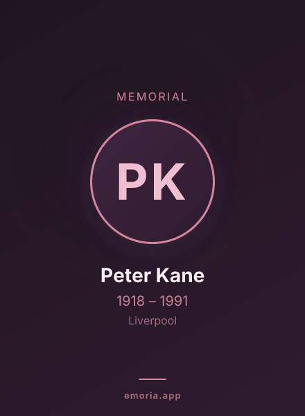 Memorial portrait of Peter Kane