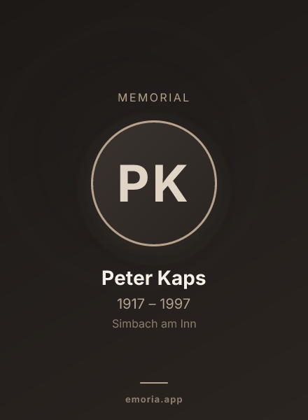 Memorial portrait of Peter Kaps