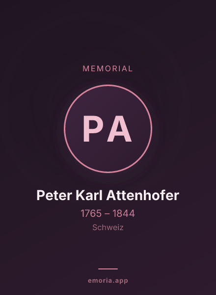 Memorial portrait of Peter Karl Attenhofer