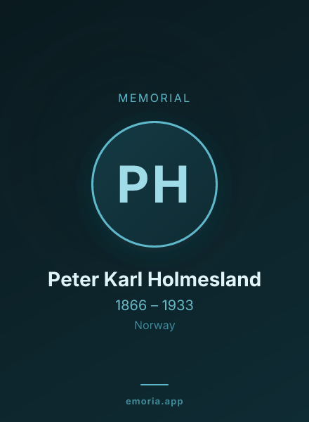 Memorial portrait of Peter Karl Holmesland