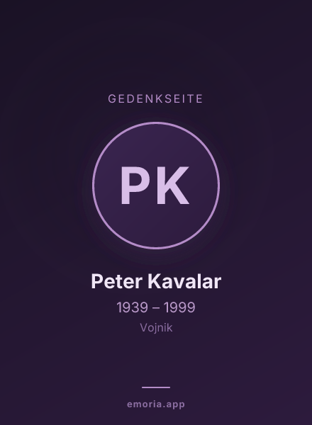 Gedenkportrait von Peter Kavalar
