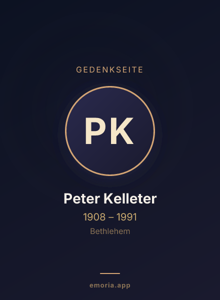 Gedenkportrait von Peter Kelleter