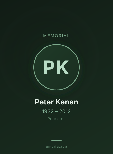 Memorial portrait of Peter Kenen