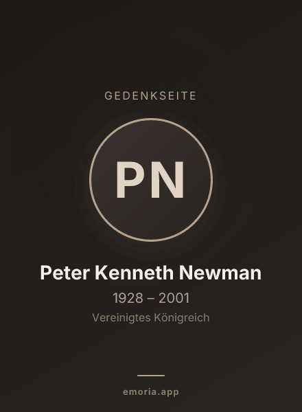 Gedenkportrait von Peter Kenneth Newman