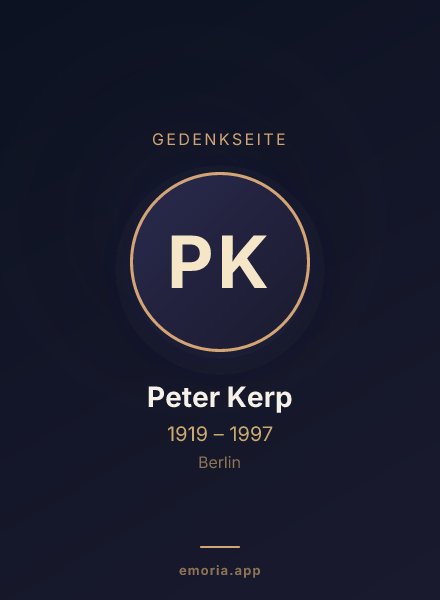 Gedenkportrait von Peter Kerp
