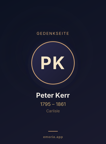 Gedenkportrait von Peter Kerr