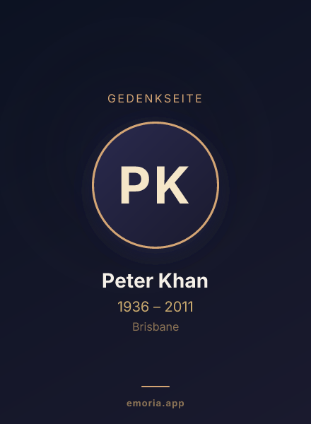 Gedenkportrait von Peter Khan