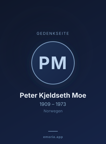 Gedenkportrait von Peter Kjeldseth Moe