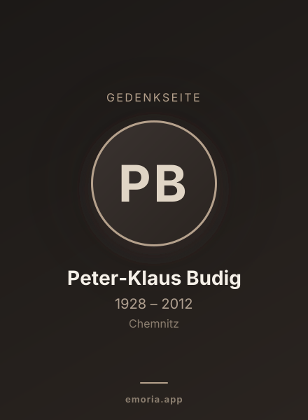 Gedenkportrait von Peter-Klaus Budig