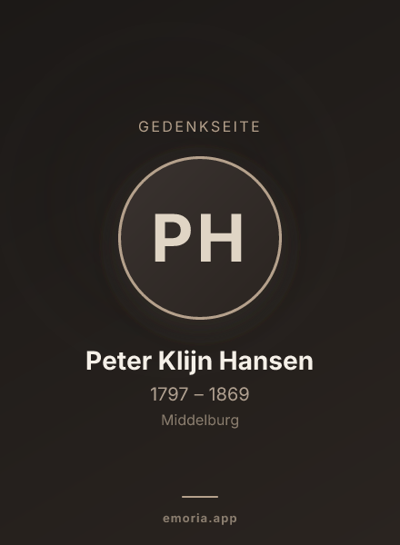 Gedenkportrait von Peter Klijn Hansen