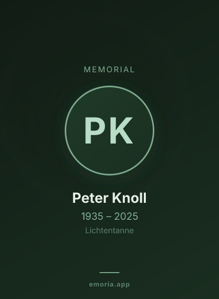 Memorial portrait of Peter Knoll