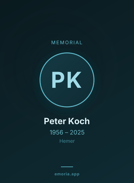 Memorial portrait of Peter Koch