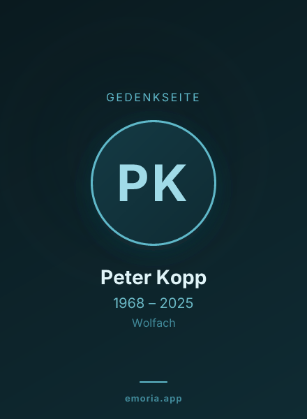 Gedenkportrait von Peter Kopp