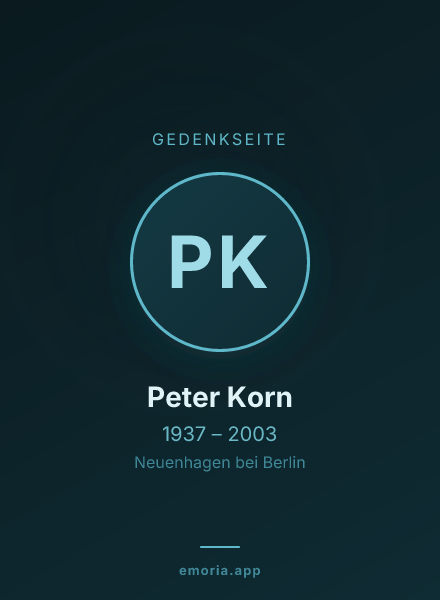 Gedenkportrait von Peter Korn