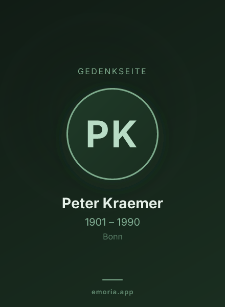 Gedenkportrait von Peter Kraemer